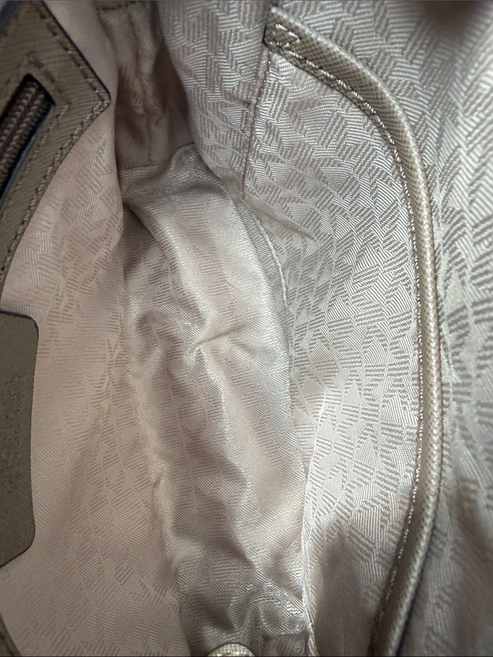 NWOT Michael Kors Taupe Saffiano Crossbody with Gold Hardware